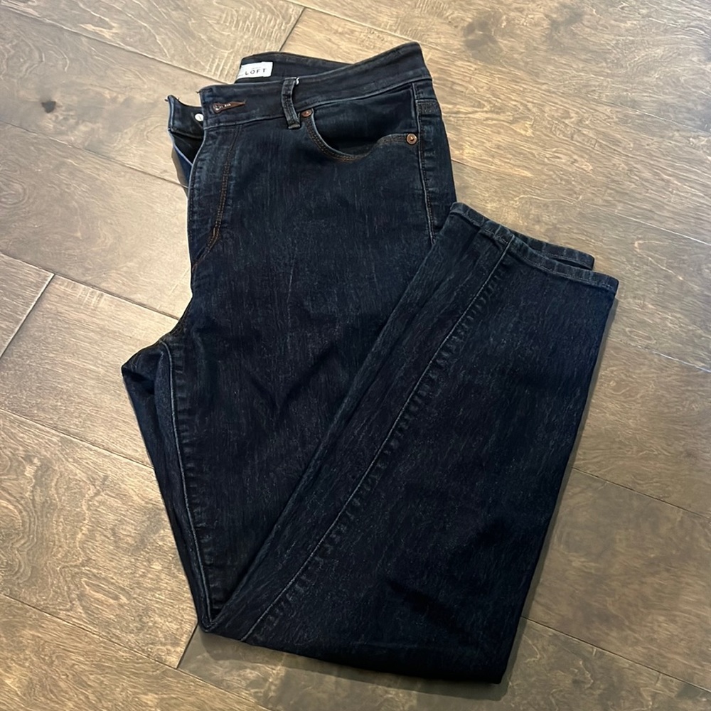 Loft curvy high waist skinny ankle denim in dark wash